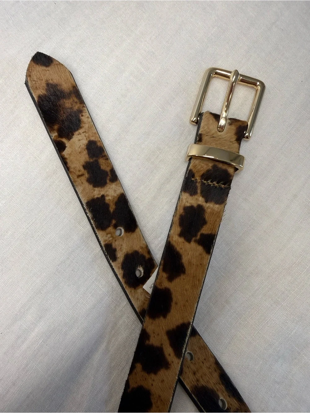 J. Crew Leopard Calf Hair Leather Belt E2335 - Picture 2 of 13